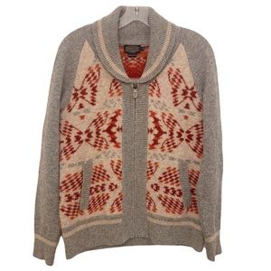 PENDLETON ALPACA/WOOL AZTEC WESTERN ZIP SWEATER